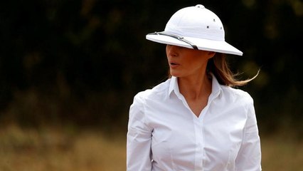 First Lady: Under fire after wearing 'colonial' pith helmet in Kenya