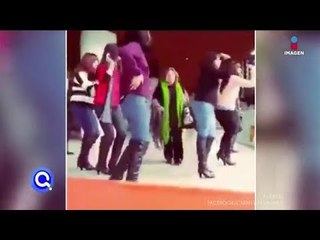 Una señora se cruza en plena grabación de una coreografía | Qué Importa