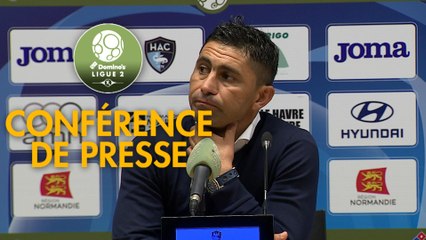 Conférence de presse Havre AC - AS Béziers (2-3) : Oswald TANCHOT (HAC) - Mathieu CHABERT (ASB) - 2018/2019