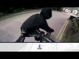 Increíbles imágenes de un robo frustrado por un motociclista | Noticias con Yuriria Sierra