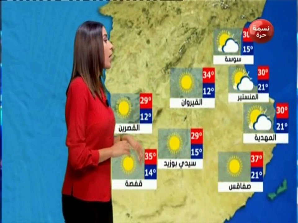 النشرة الجوية المسائية ليوم السبت 06 أكتوبر 201...