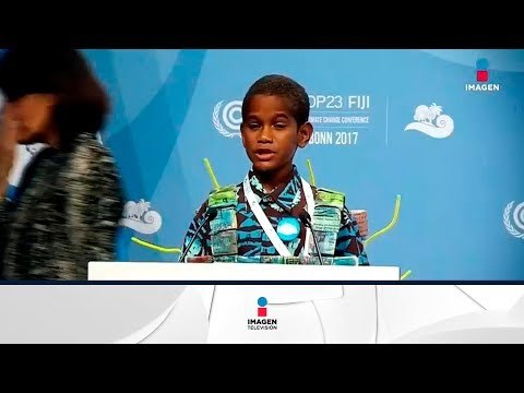 Niño da emotivo mensaje en Cumbre sobre Cambio Climático | Noticias con Francisco Zea