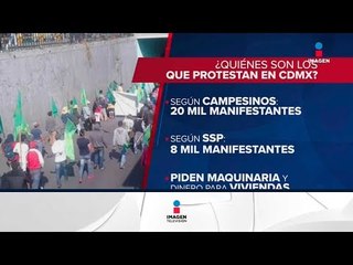 Campesinos que se manifestaban en la CDMX tuvieron un altercado con policías en Eje Central