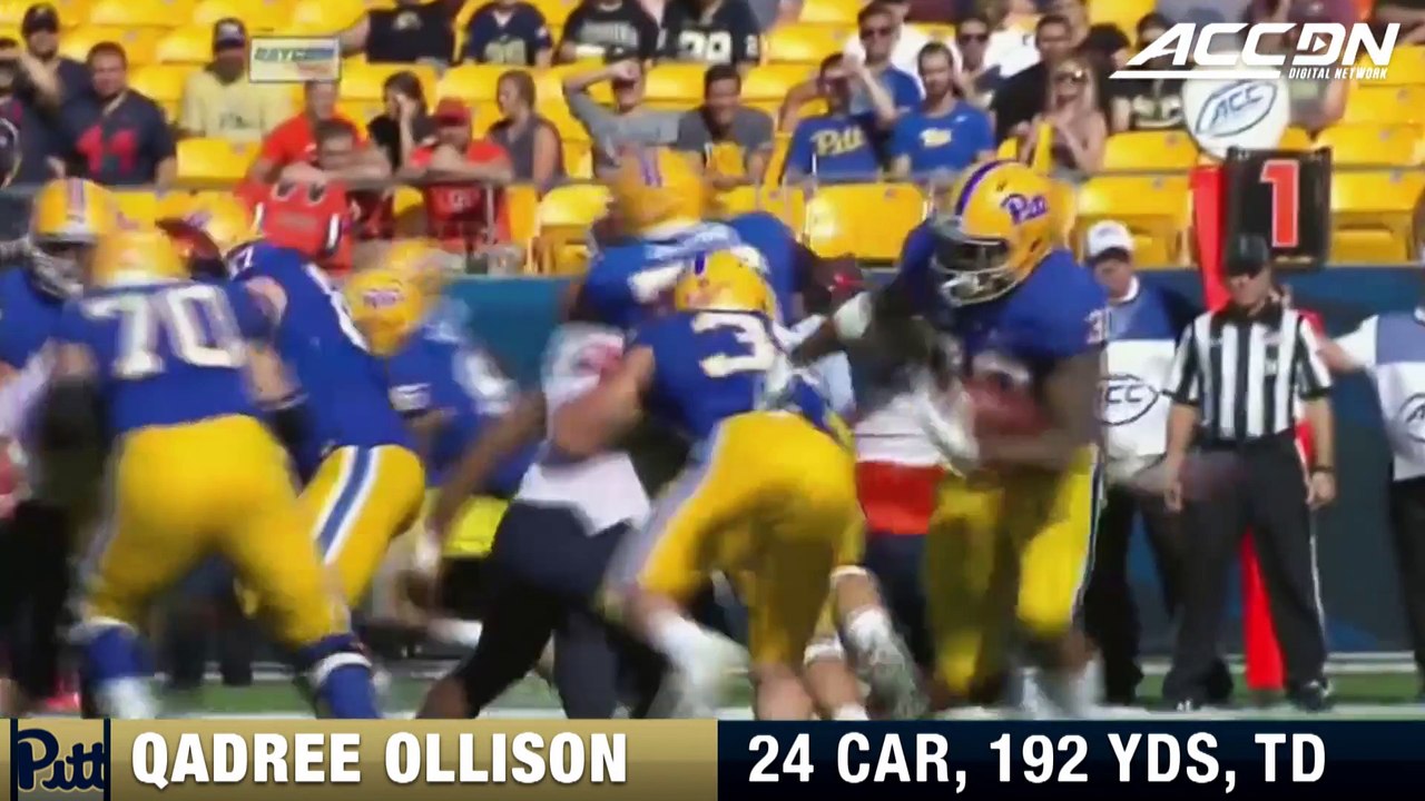 Pitt RB Qadree Ollison: 192 Yds, TD Leads Panthers Over Syracuse