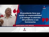 AMLO le pide a Peña Nieto que se haga cargo del problema de la violencia en el país