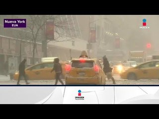 Intensa nevada en NY | Noticias con Yuriria Sierra