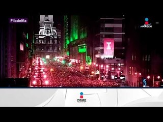 Así celebraron el primer SB de las Aguilas de Filadelfia | Noticias con Yuriria Sierra