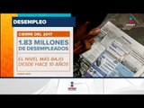 En 2017, los mexicanos sin empleo descendieron a un 1.83 millones | Noticias con Francisco Zea