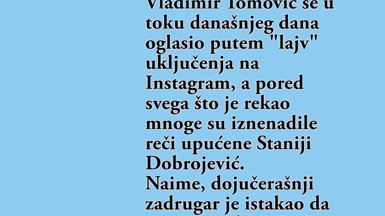 Vladimir OVO poručio Staniji