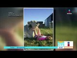Niña juega con una vaca y hace sonido gracioso | Noticias con Francisco Zea