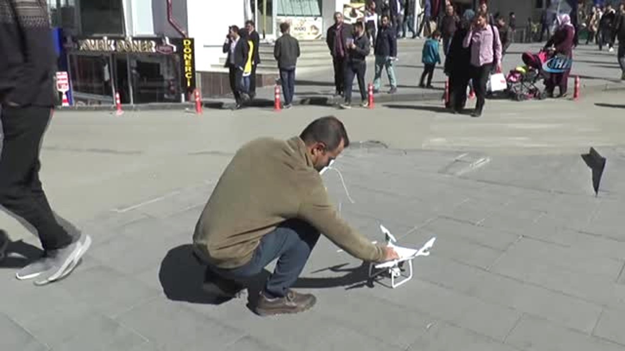 Erzurum'da Drone ile Trafik Denetimi