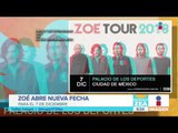Zoé anuncia fecha en el Palacio de los Deportes | Noticias con Francisco Zea