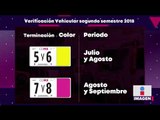 Calendario de Verificación Vehicular ara el segundo semestre del 2018 | Noticias con Yuriria Sierra