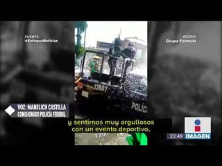Un grupo de aficionados roció con espuma y lanzó objetos a policías en Uruapan
