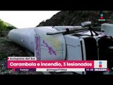 Pipa sin frenos provoca carambola en Autopista del Sol | Noticias con Yuriria Sierra