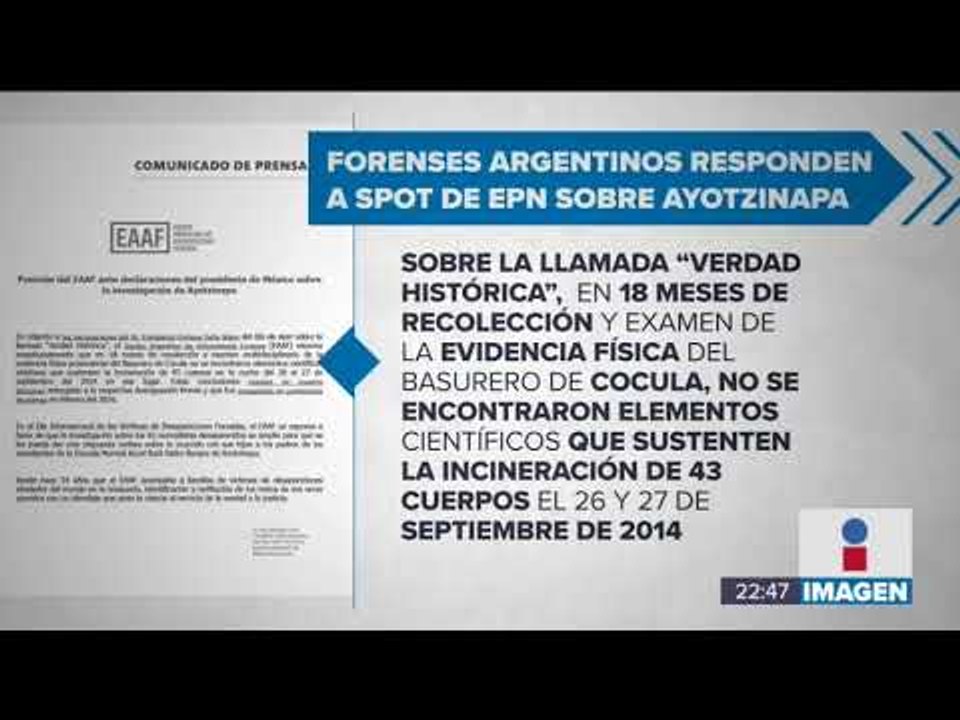 Forenses argentinos rechazan versión de Peña Nieto sobre Ayotzinapa