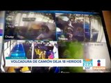 Fuertes imágenes de la volcadura de un camión de trasporte público | Noticias con Francisco Zea