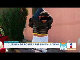 Agarran a ratero en poste y con los pantalos abajo | Noticias con Francisco Zea