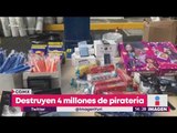 ¡Destruyen millones de productos pirata! | Noticias con Yuriria Sierra