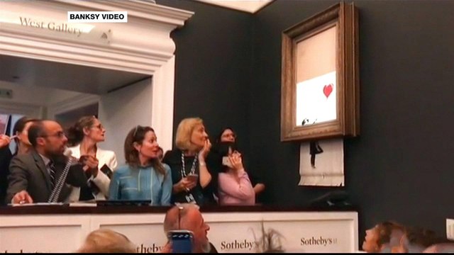 Banksy painting self-destructs after $1.4 million sale