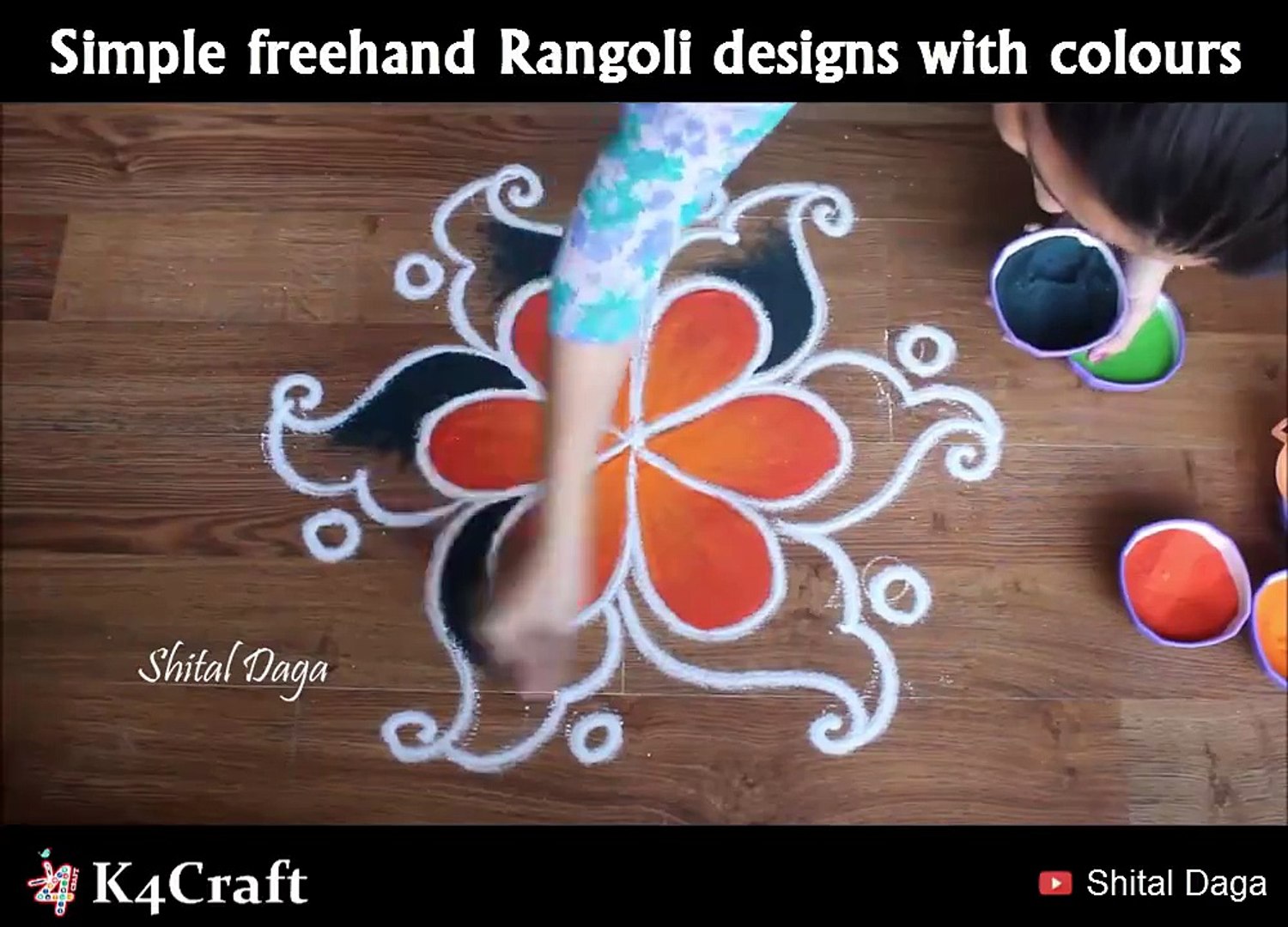Simple freehand Rangoli designs with colours via: Shital Daga ...