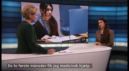 Nadia Murad interviewed by a  Norwegian tv