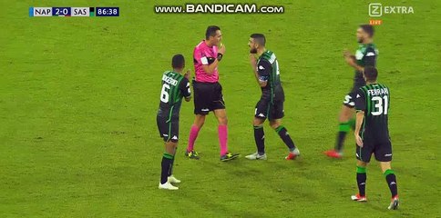 Rogerio RED CARD  - Napoli 2-0 Sassuolo 07.10.2018