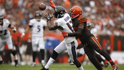 John Brown slips tackle for 11-yard gain