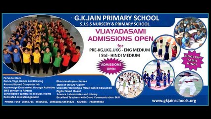 ADMISSIONS OPEN 2018-19 - GKJAINSCHOOLS