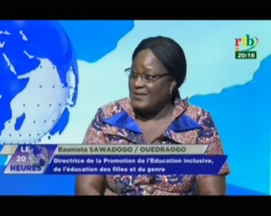 RTB/Invité sur le plateau de la RTB, la directrice de la promotion de l’éducation inclusive Rasmata Sawadogo