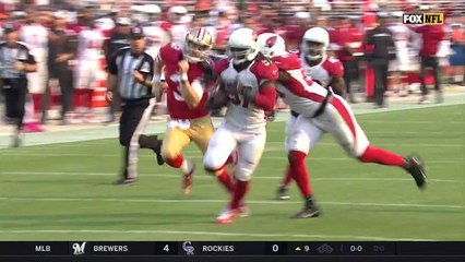 Josh Bynes scoops up the loose ball and runs 43 yards for a TD