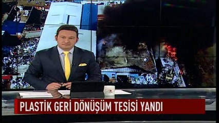 Plastik geri dönüşüm tesisi yandı