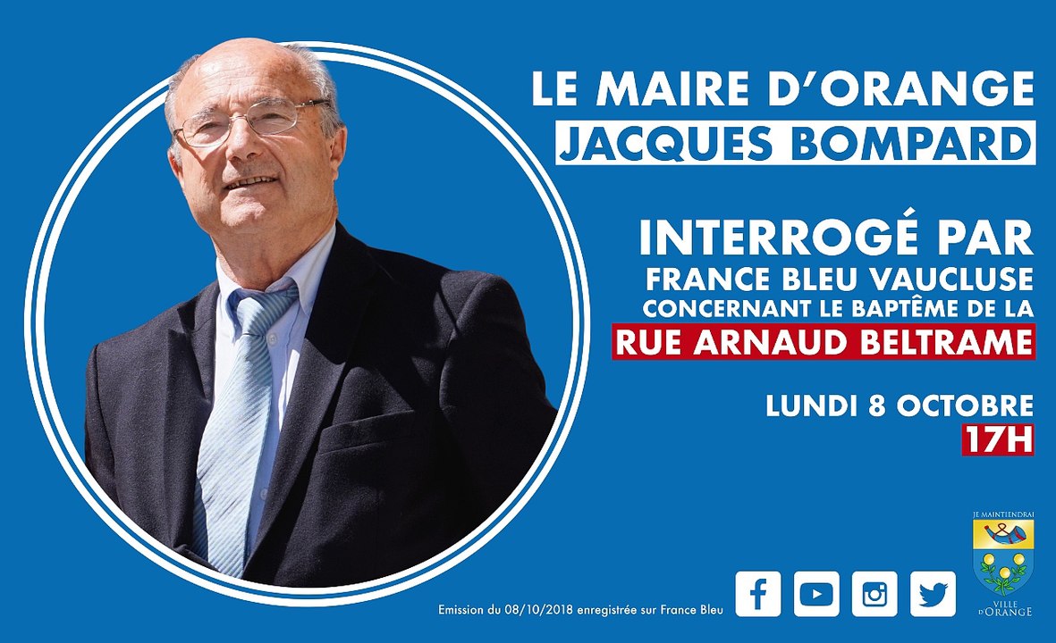 Intervention du maire sur France Bleu concernant la nouvelle rue Arnaud Beltrame