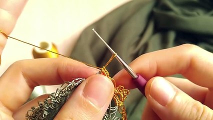 İki sıra kolay tığ oyası yapımı 