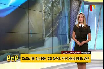 Cercado de Lima: casa de adobe colapsa y deja familia sin vivienda