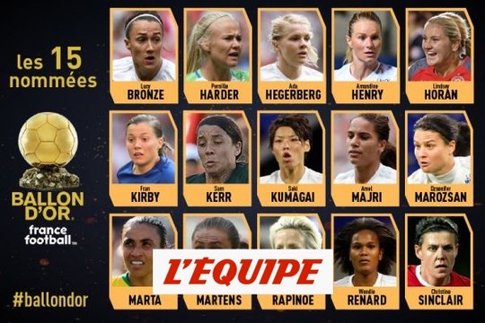 Les 15 nommées au Ballon d'Or féminin France Football - Foot - Ballon d'Or 2018