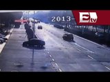 Desde la Red: Mujer sufre impresionante accidente por no usar cinturón de seguridad / Titulares