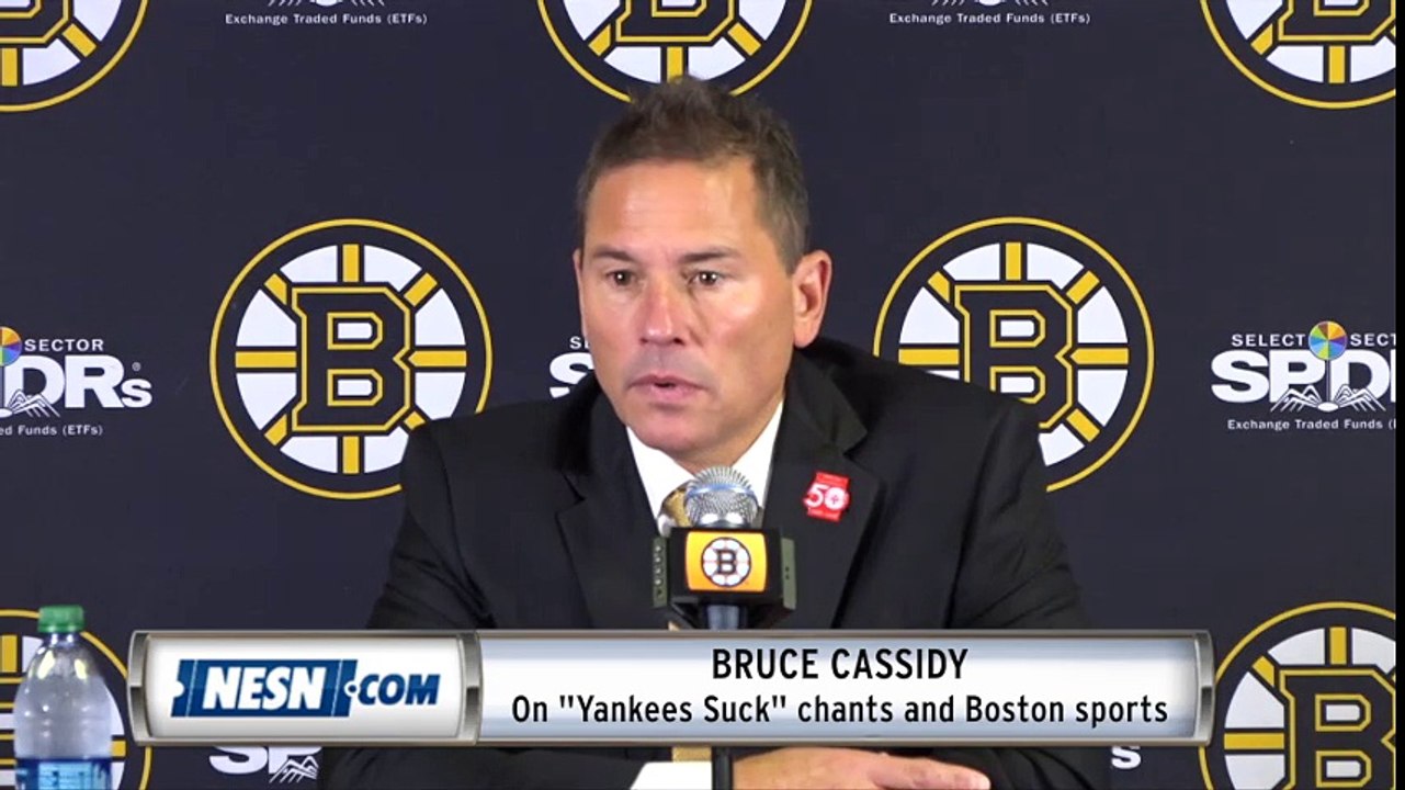 Bruce Cassidy on "Yankees Suck" chants during Bruins game