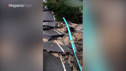 El huracán Florence dejó hecha añicos una carretera en Carolina del Norte