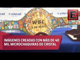 Presentan cinturón huichol para la pelea “Canelo” vs Chavez Jr.