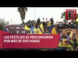 Tigres festeja en la Macroplaza su sexto título