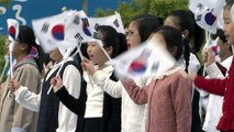 광화문 세종대왕상 앞에서 한글날 경축식 / YTN