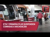 Suspenden servicio de autobuses en Michoacán