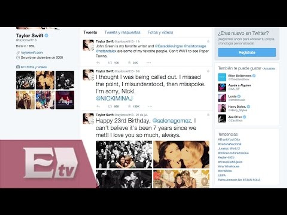 Taylor Swift y Nicki Minaj  se pelean por nominaciones de los MTV VMAs 2015 / Joanna Vegabiestro