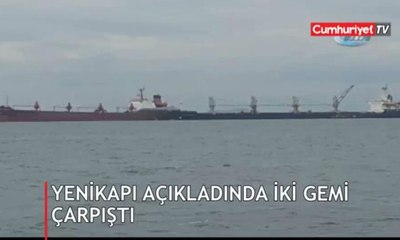 Yenikapı açıklarında iki gemi çarpıştı