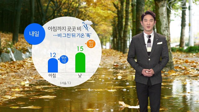 [날씨] 내일 아침까지 곳곳 비...비 그친 뒤 기온 '뚝' / YTN