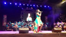 Sheena Collins performing 'Caribbean Angels' in the second round of the Calypso finals at Victoria Park