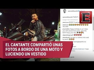 Sam Smith festejó su cumpleaños en moto y con vestido