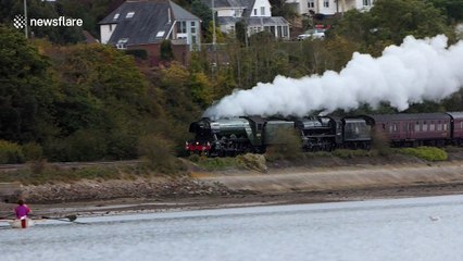 The Flying Scotsman steam engine runs again through Devon