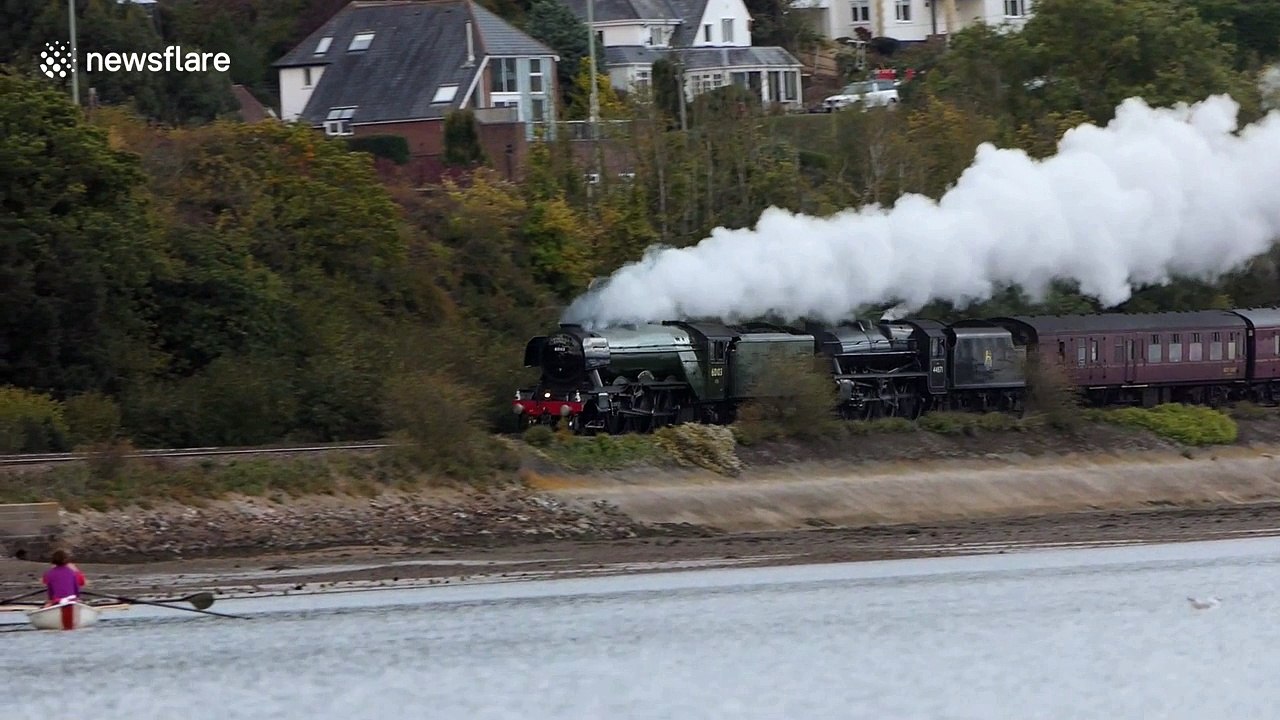 The Flying Scotsman steam engine runs again through Devon